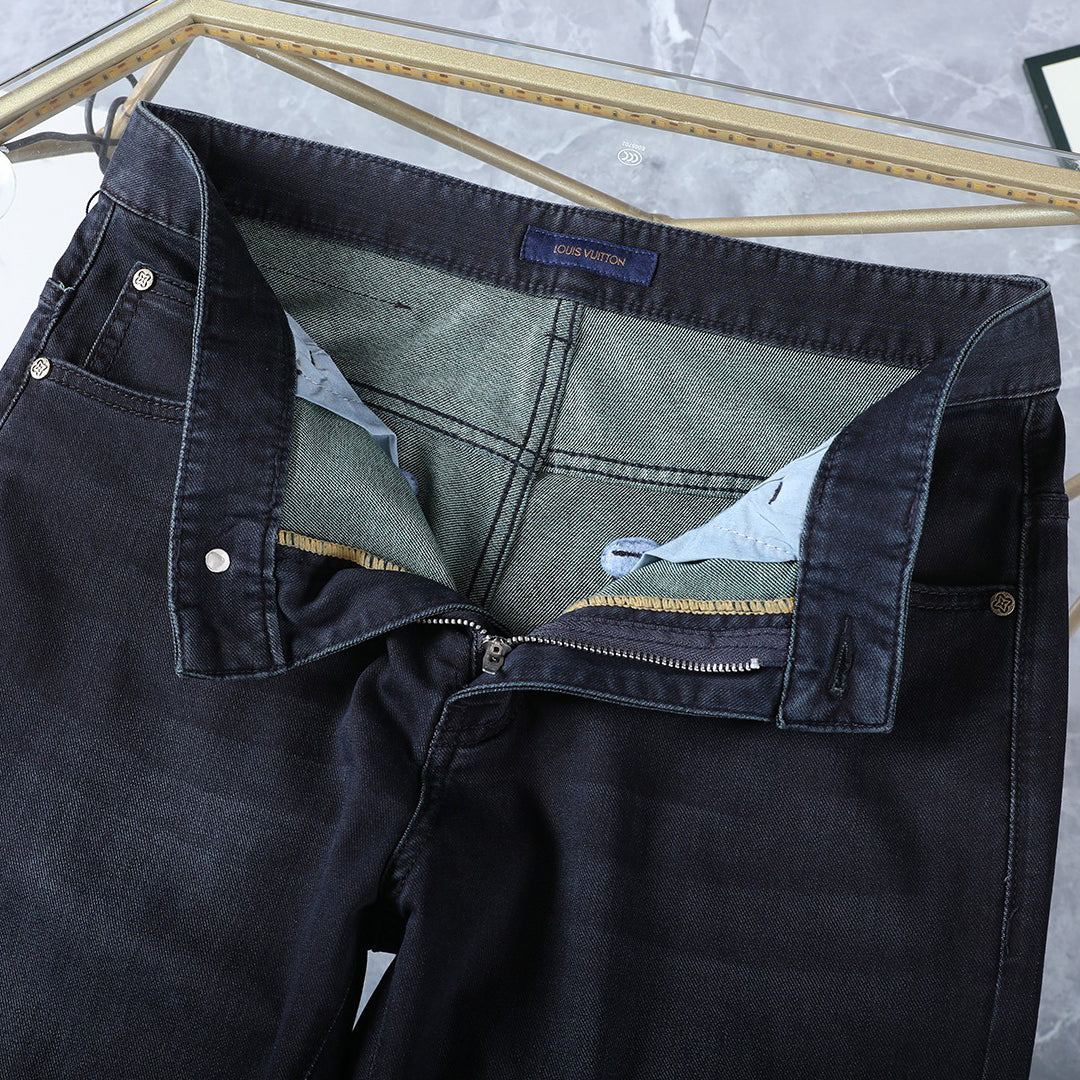 Dark Indigo Studded Check Crest Jeans E260921