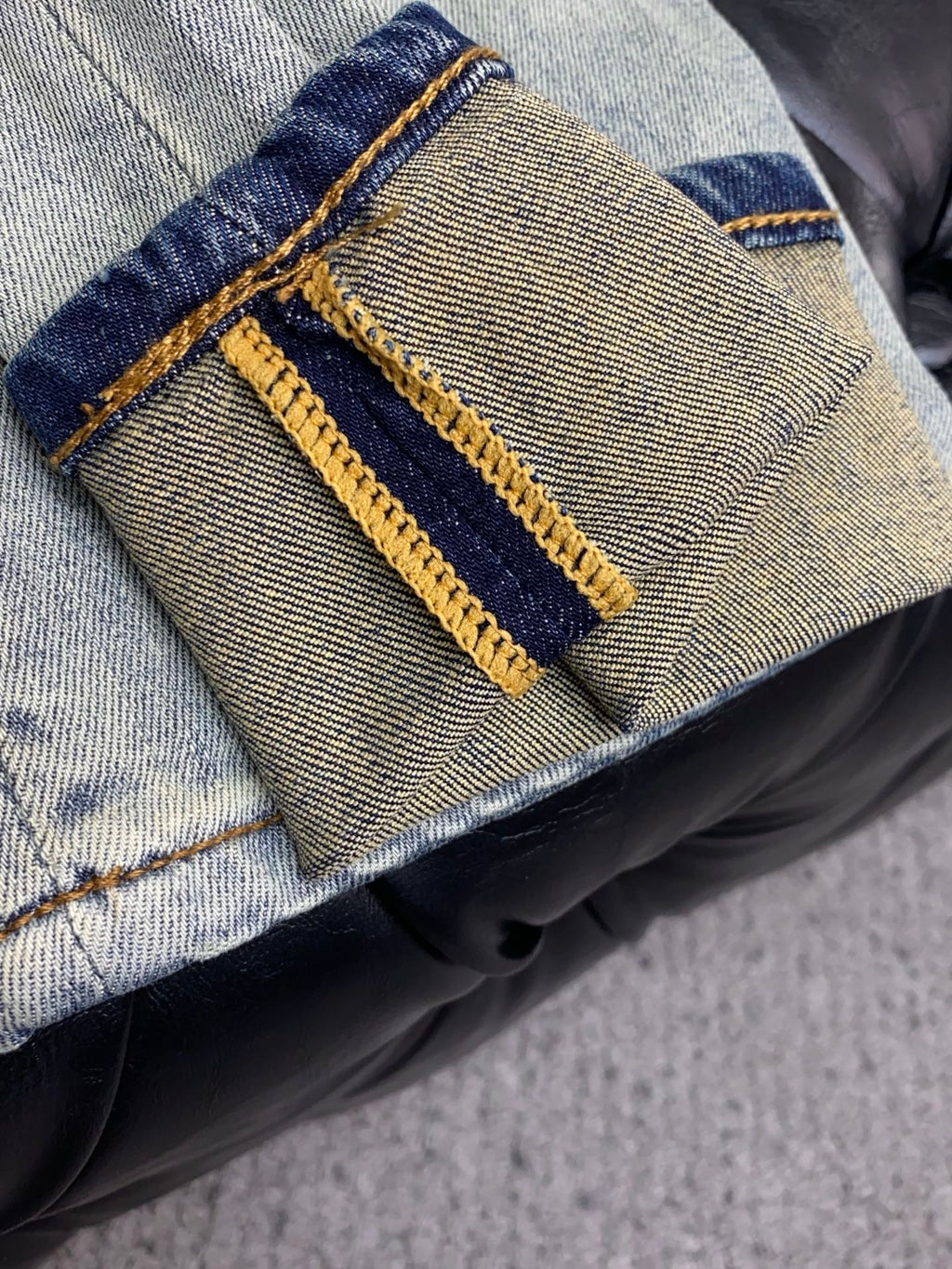 Vintage Fade Multi-Pattern Check Jeans E260939