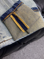 Vintage Fade Multi-Pattern Check Jeans E260939