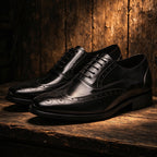 Full Brogue Wingtip Oxford Shoes Lace-Up Formal Dress Shoes Y101126