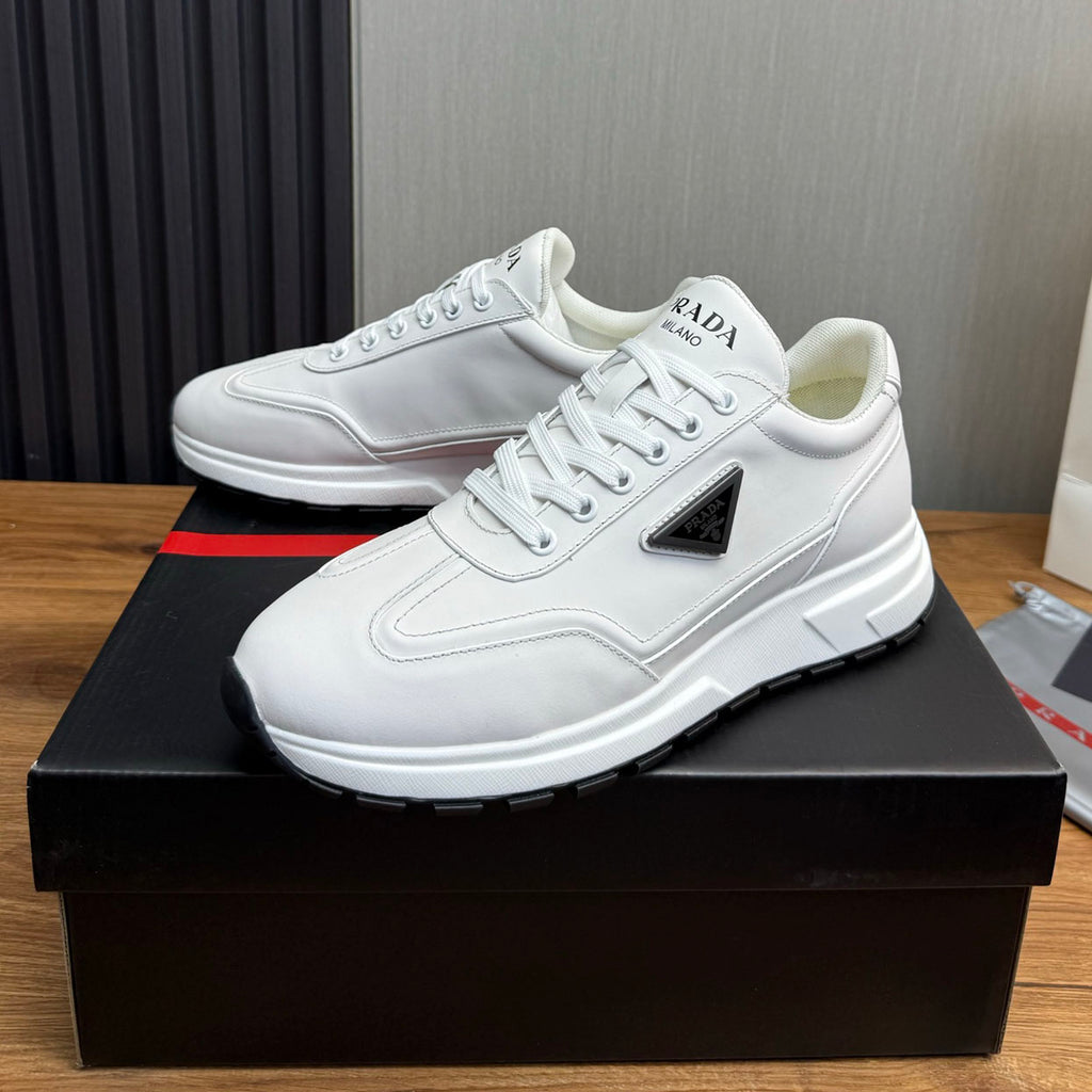 Calfskin Triangle Badge Lace-Up Sneaker S283439