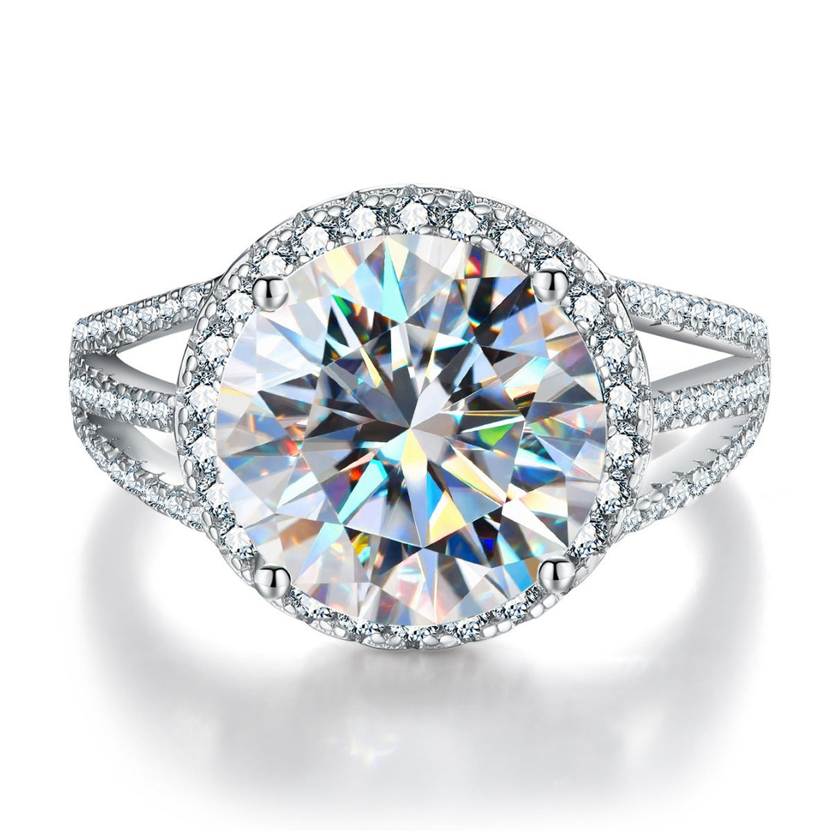 5-carat moissanite engagement  made of 925 silver and PT950 platinum ring. AL24112390
