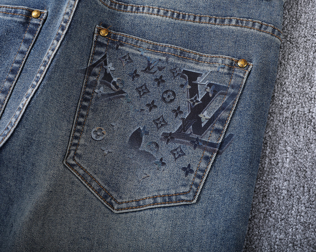 Vintage Fade Large Monogram Graphic Jeans V260840