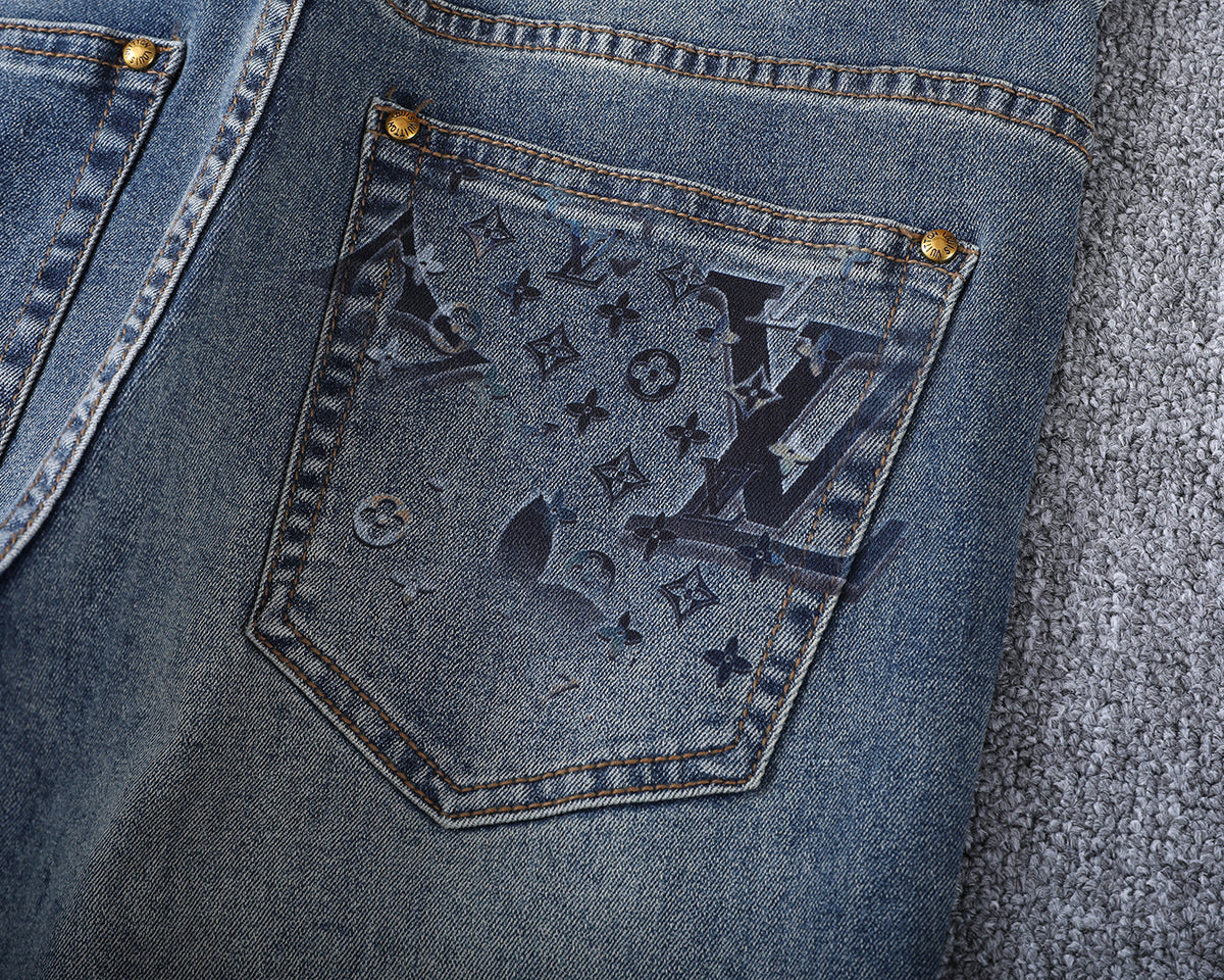 Vintage Fade Large Monogram Graphic Jeans V260840