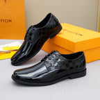 Glossy Check Jacquard Oxford Shoes NE190133