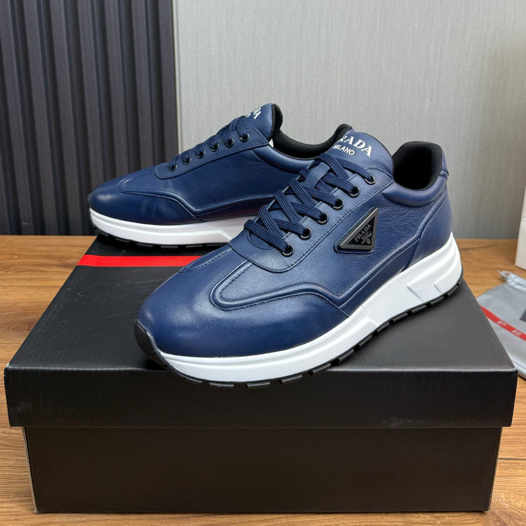 Calfskin Triangle Badge Lace-Up Sneaker S283439