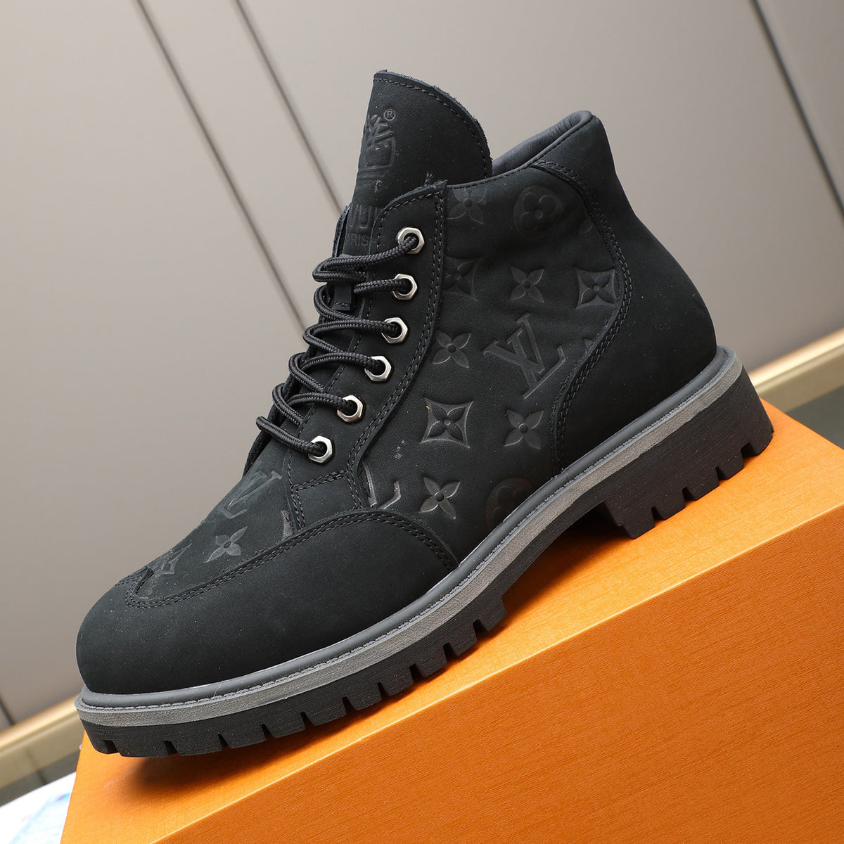 Men's Debossed Monogram High Top Work Boots NE190120