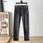 Men's Metal Triangle Logo Straight Fit Denim Jeans NE210204