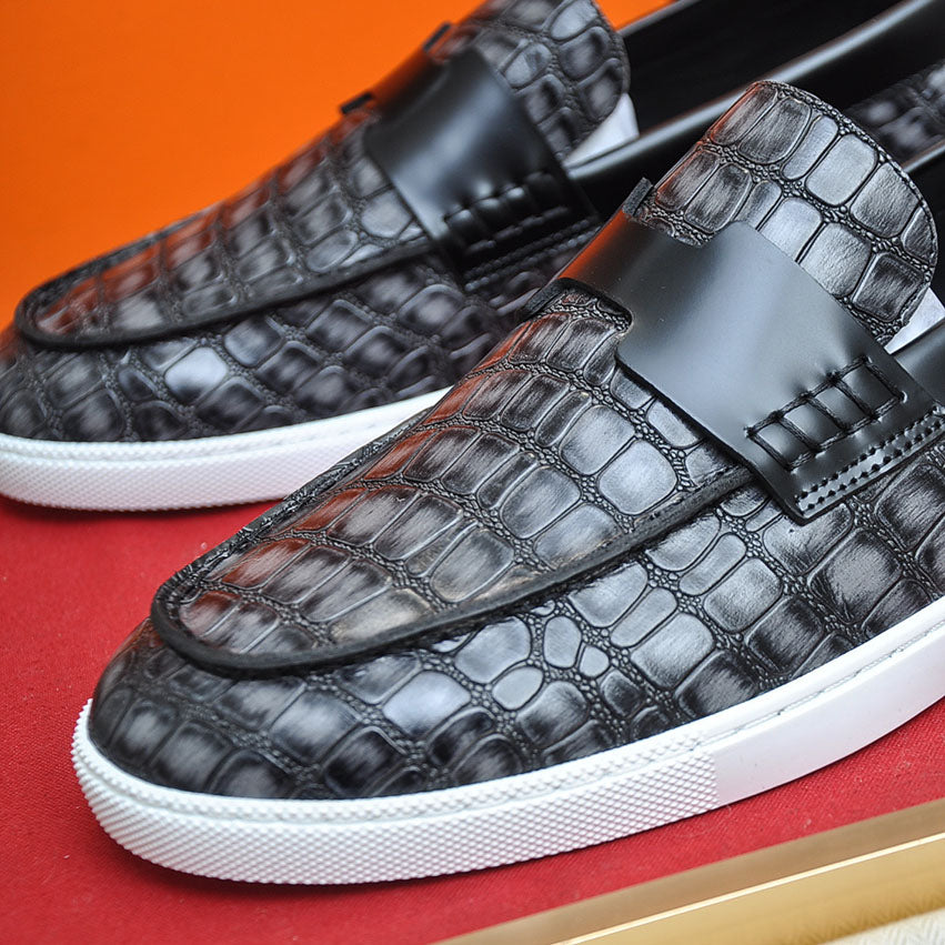 Croc Embossed Casual Loafer NE190136