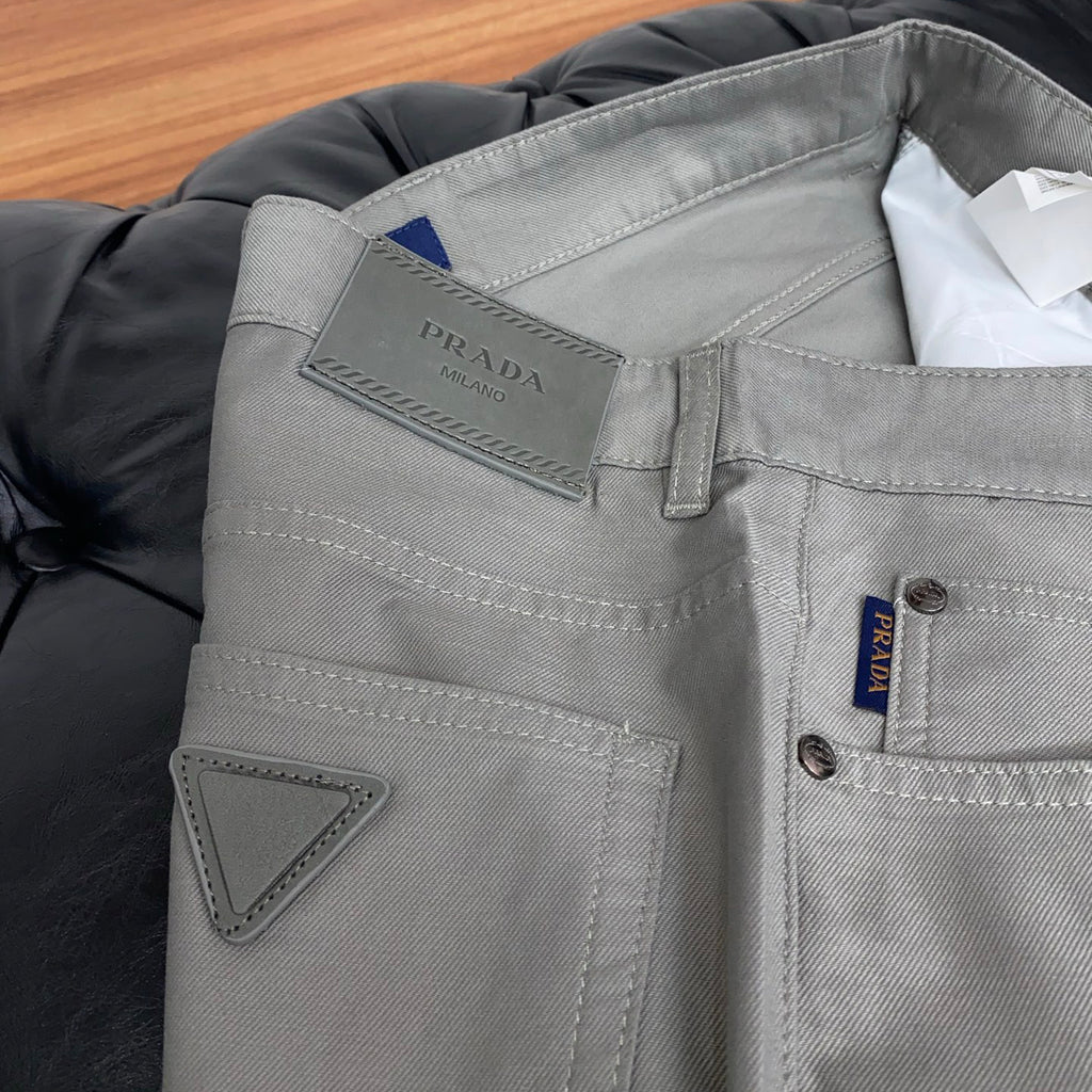 Triangle Leather Patch Back Pocket Trousers L260629