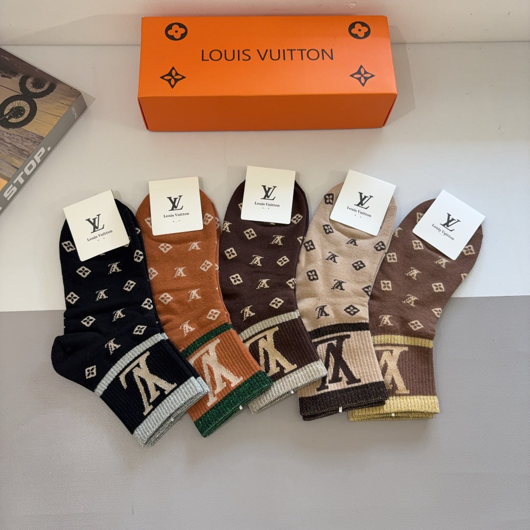 Jacquard Monogram Ankle Socks U310515