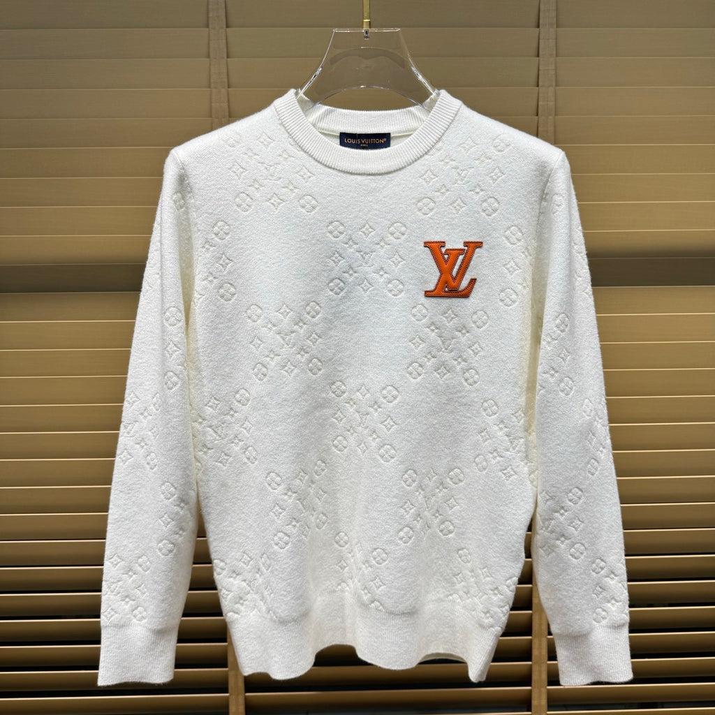 New Crew Neck Diamond Arrangement Jacquard Knit Sweater GN380104