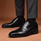 Wingtip Derby Shoes Polished Lace-Up Formal Dress Shoes Y101128
