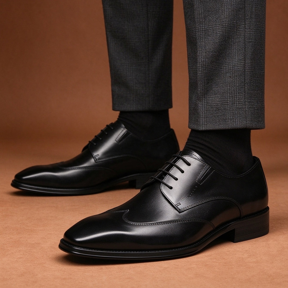 Wingtip Derby Shoes Polished Lace-Up Formal Dress Shoes Y101128