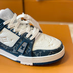 Pattern Panel Lace-Up Low Top Trainer Sneakers S283418