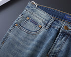 Vintage Fade Camo Pattern Embroidered Jeans V260850