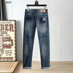 Knotted Embroidery Logo Straight Fit Denim Jeans NE210202