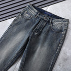Back Pocket Camouflage Printed Vintage Denim Jeans R260538