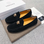 Men's Medusa Gold Emblem Slip-On Loafer Driving Shoes NE190117