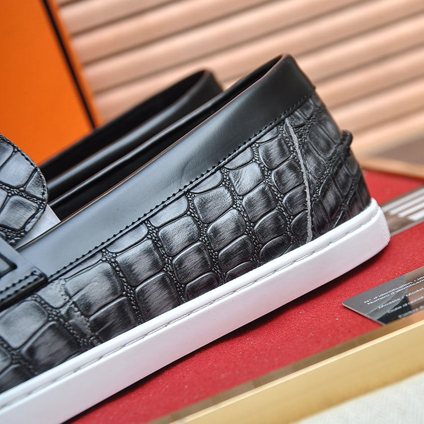 Croc Embossed Casual Loafer NE190136