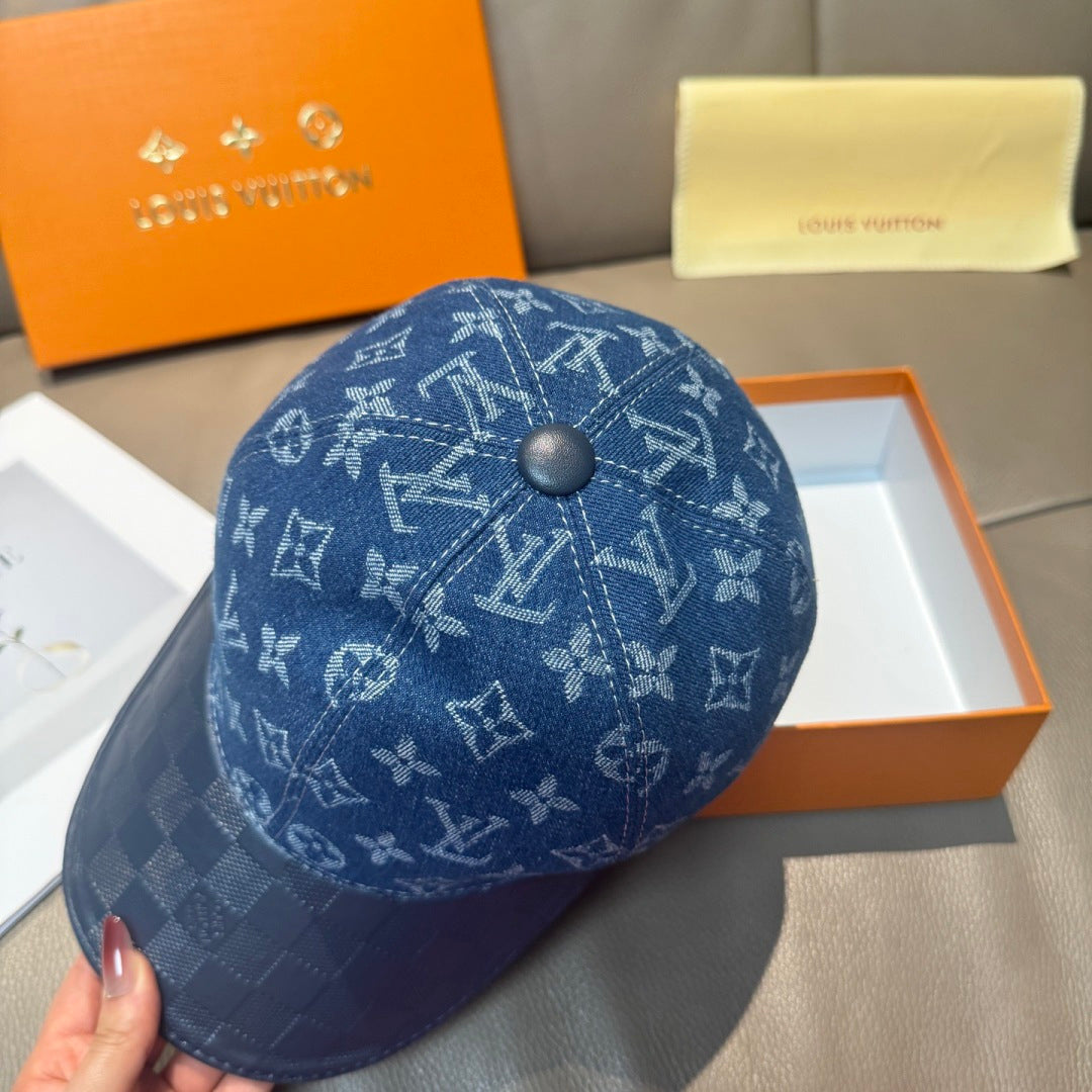 Denim Monogram Print Baseball Cap G103015