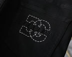 Solid Black Stitched Outline Monogram Slim Denim M260710