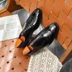 Croc Embossed Cap Toe Oxford Shoes P050504