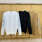 New Crew Neck Mixed Jacquard Knit Pullover Sweater GN380102