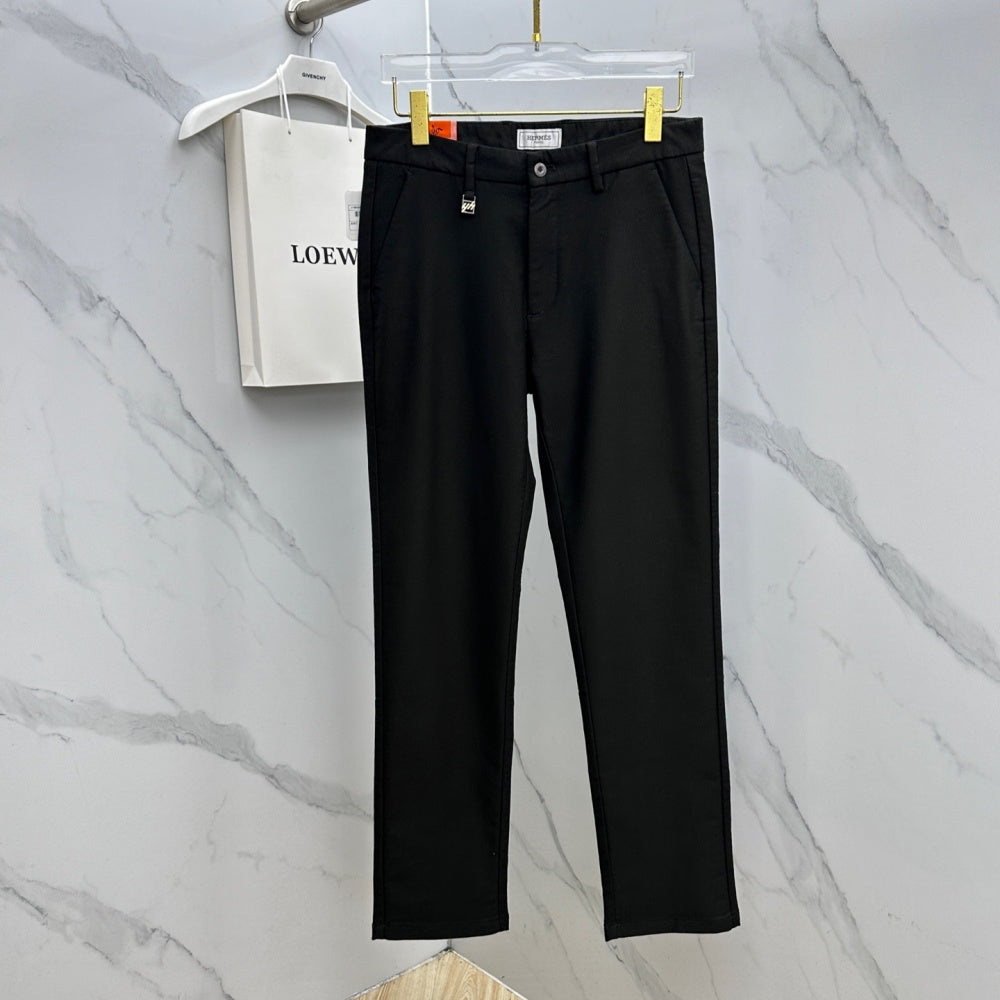 Fine Textured Solid Straight Business Trousers P141007