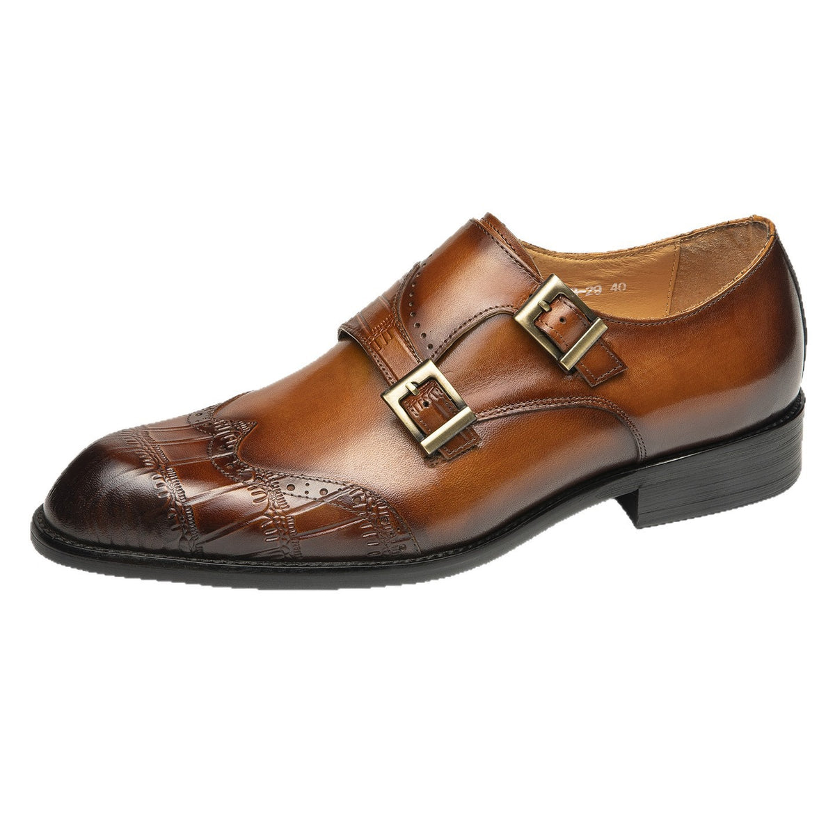 Wingtip Brogue Double Monk Strap Shoes Y101150