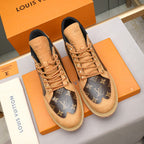 Men's Monogram Patchwork High Top Work Boots NE190119