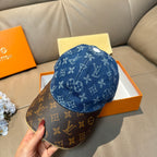 Denim Monogram Print Baseball Cap G103016