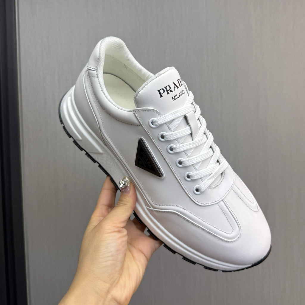 Calfskin Triangle Badge Lace-Up Sneaker S283439