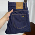 Raw Dark Indigo Mens Metal Badge Pocket Denim Trousers R260521
