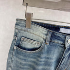 Light Vintage Wash Botanical Print Pocket Denim Jeans L260623
