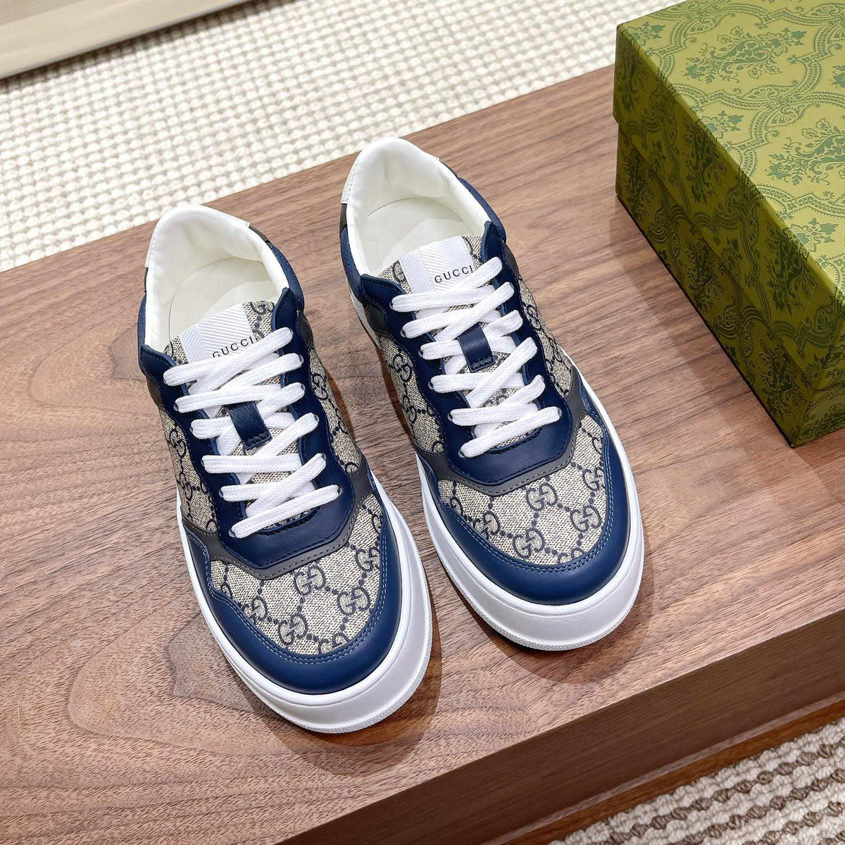 Men's Interlocking G Monogram Patchwork Platform Sneakers JN081101