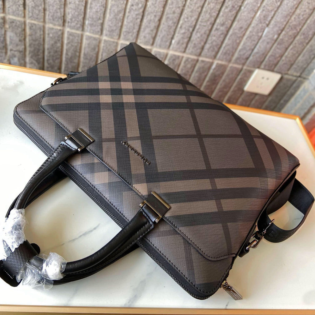 Classic Plaid Print Handheld Business Briefcase B101011