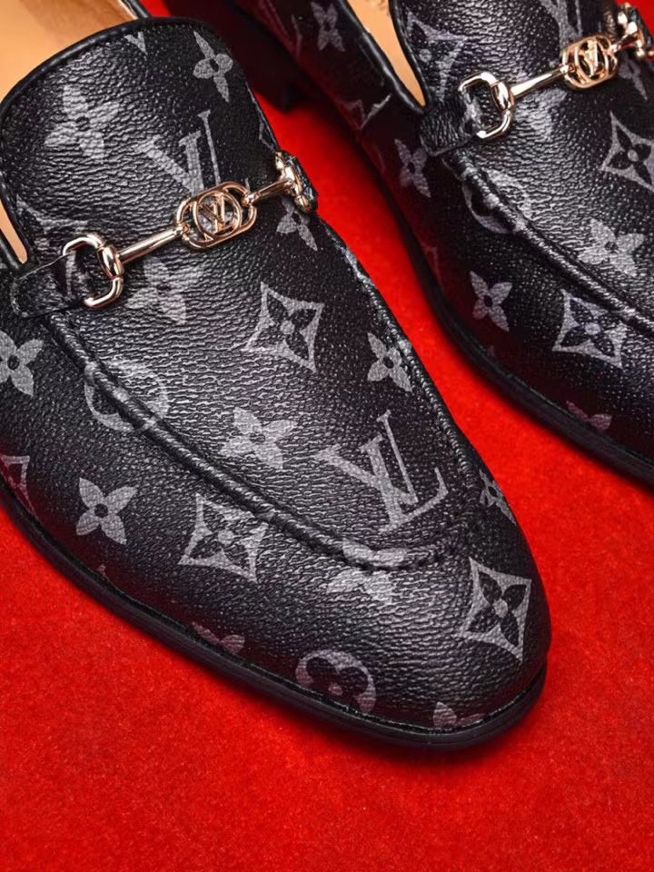 Monogram Print Metal Buckle Loafers S283414