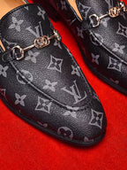 Monogram Print Metal Buckle Loafers S283414