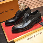 Men's Patina Brogue Cap-Toe Lace-Up Oxford Dress Shoes NE190111