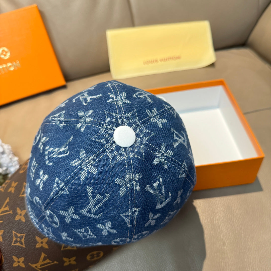 Denim Monogram Print Baseball Cap G103016