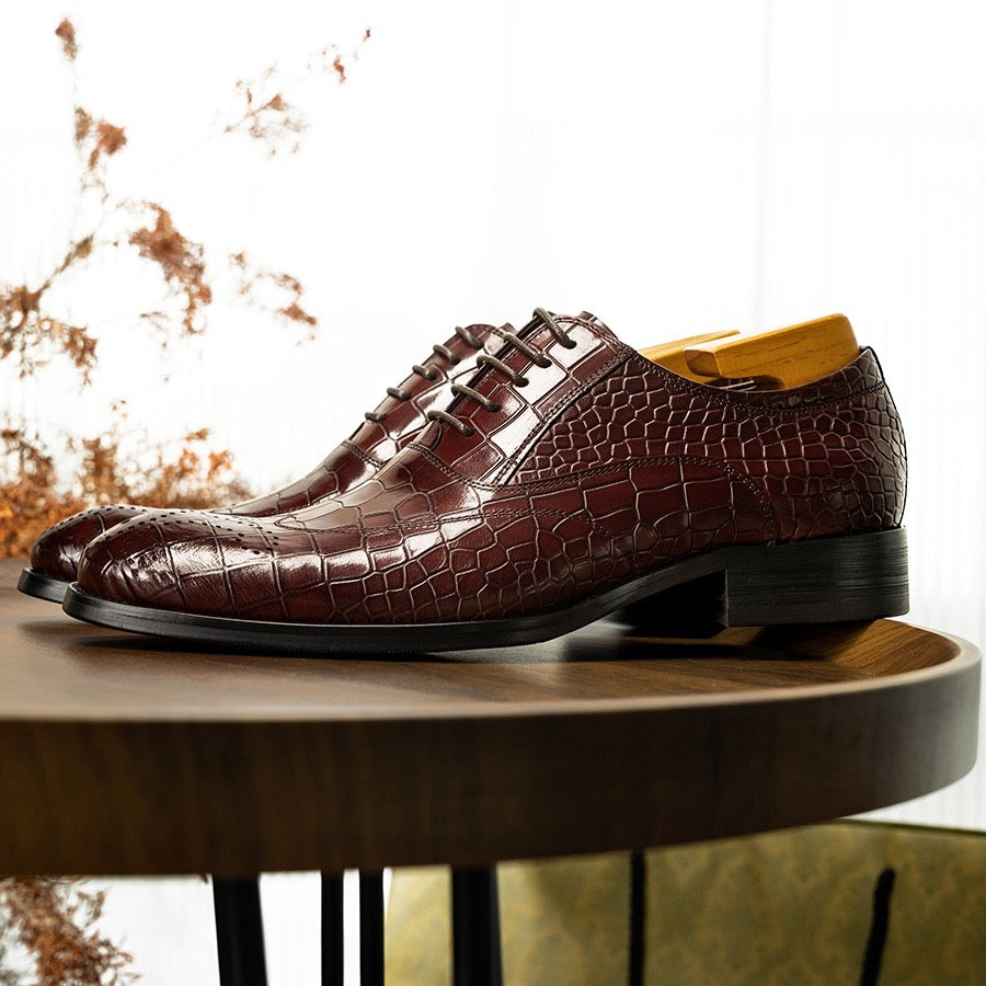 Men's Croc Embossed Oxford Dress Shoes P050512