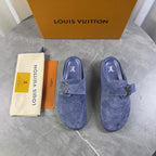 Embossed Strap Buckle Mule Slides S265511