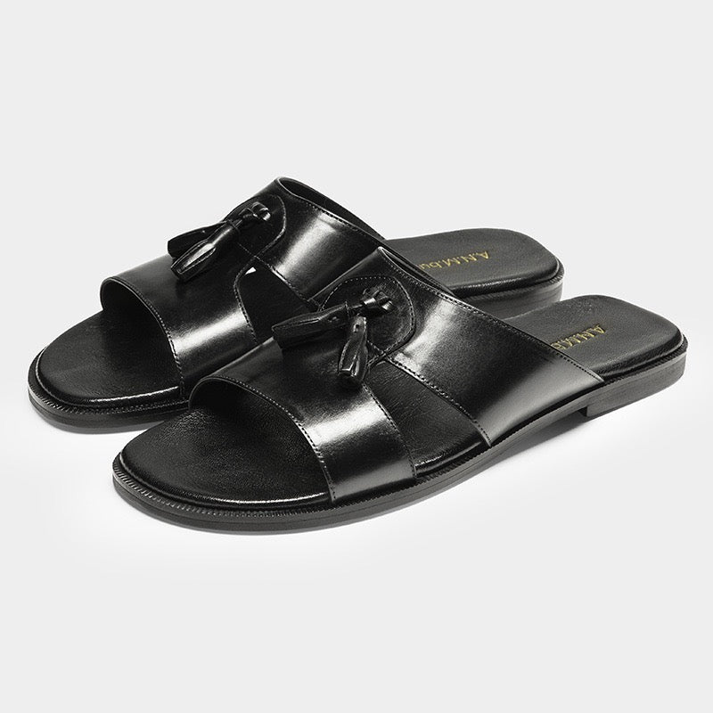 Tassel Slide Sandals Open Toe Slip-On Dress Slippers Y101157