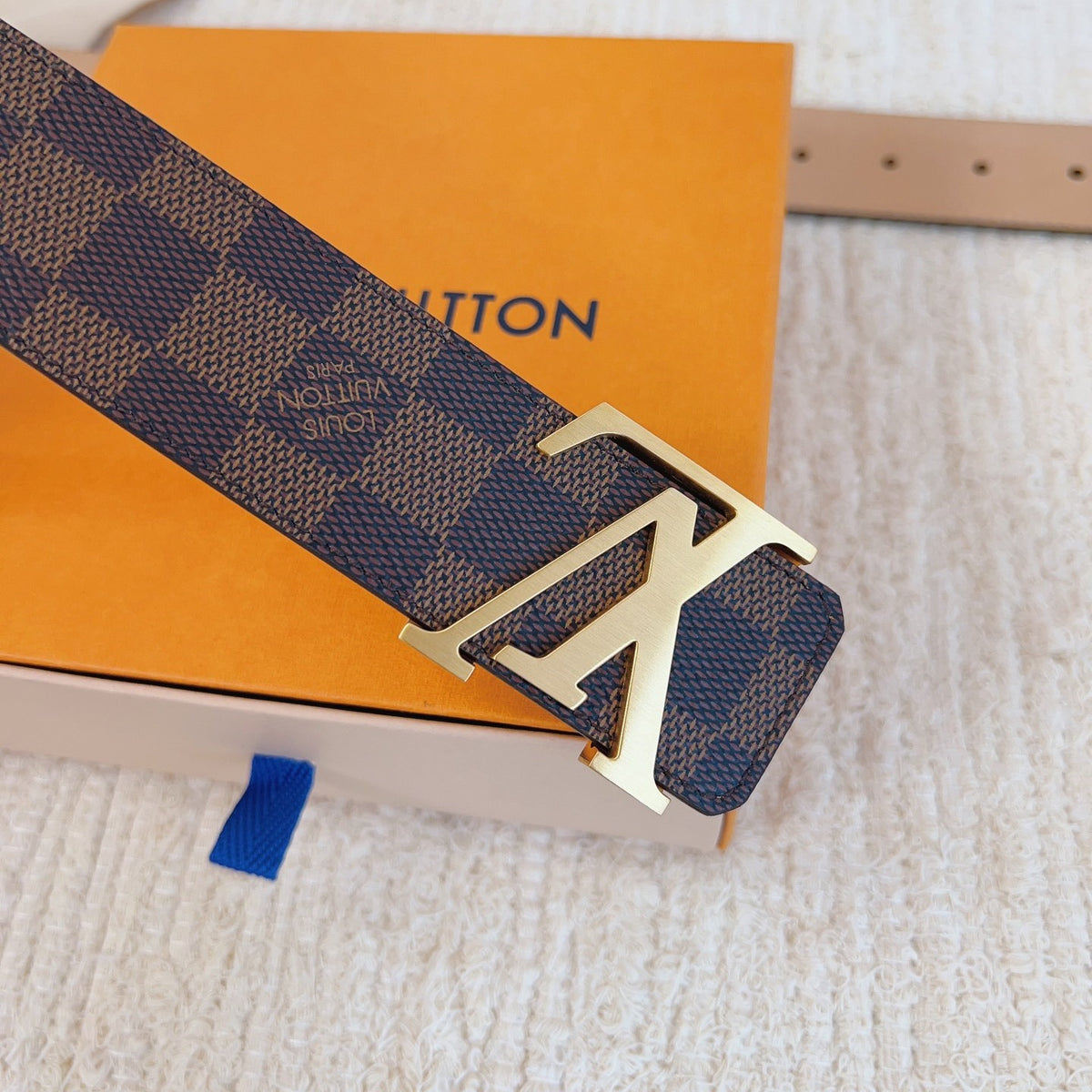 Checkered & Vintage Print Metal Buckle Belt E020802