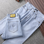 Roma Script Embroidery Slim Fit Denim E260929