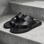 Textured Thong Slide Sandals Open Toe Slip-On Flip Sandals Y101137