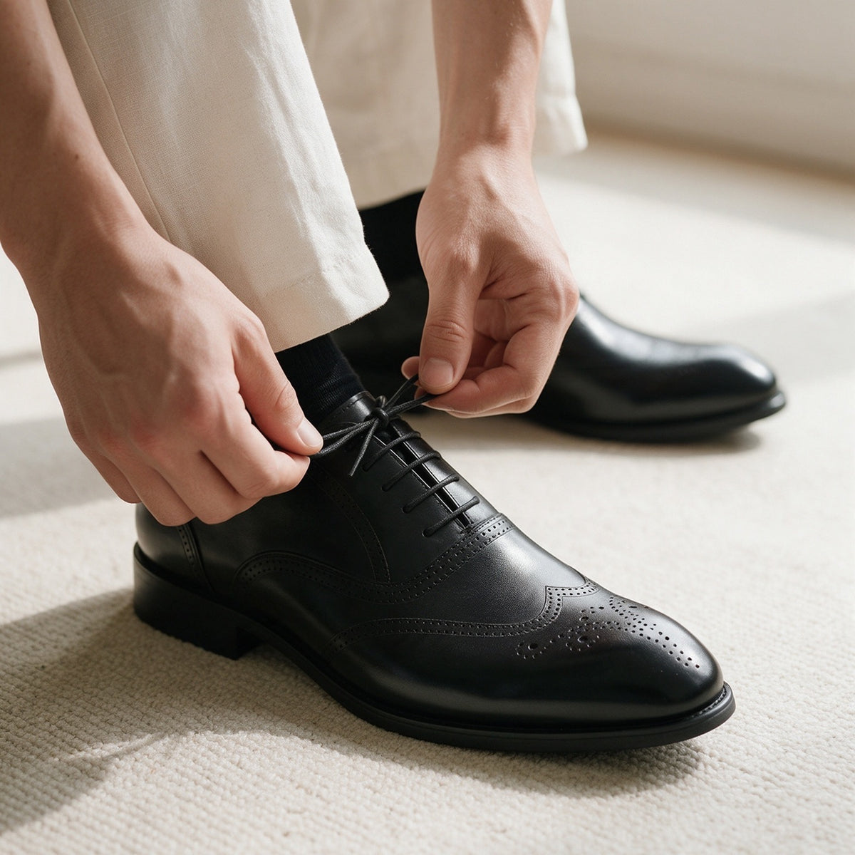 Wingtip Brogue Oxford Shoes Lace-Up Formal Dress Shoes Y101114