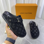 Embossed Strap Buckle Mule Slides S265511