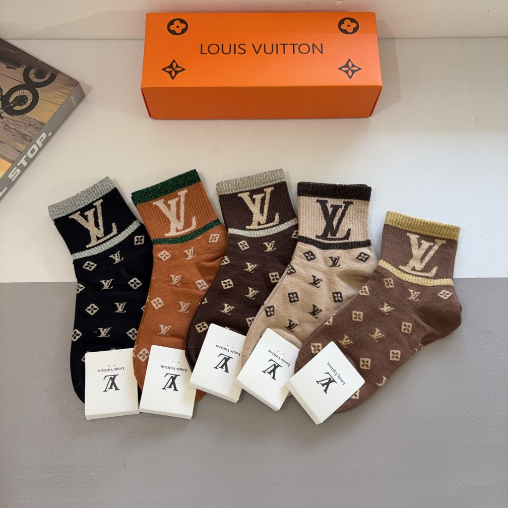 Jacquard Monogram Ankle Socks U310515